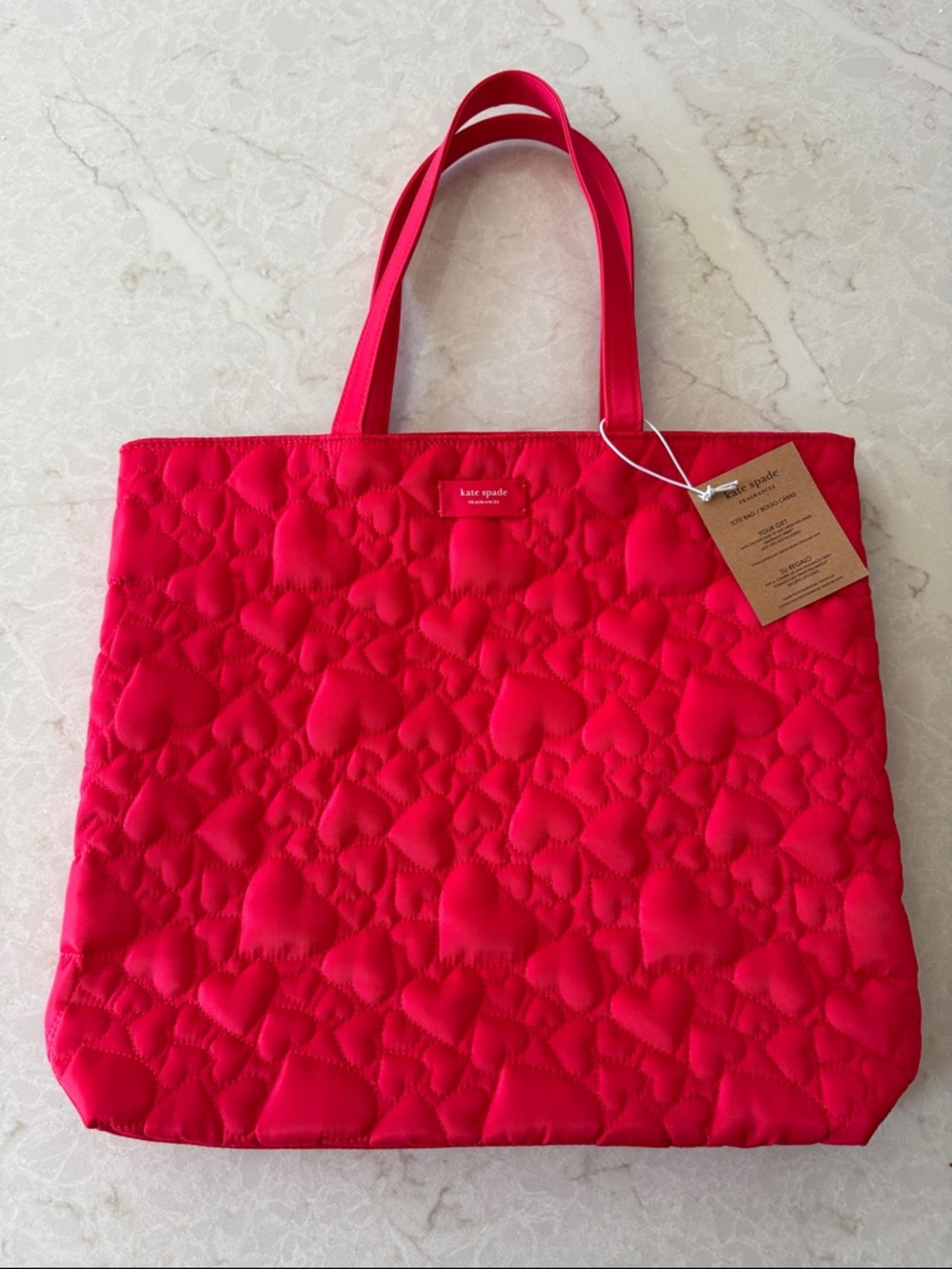 NWT Kate Spade Fragrances Quilted Red Tote Bag – Heart Stitching